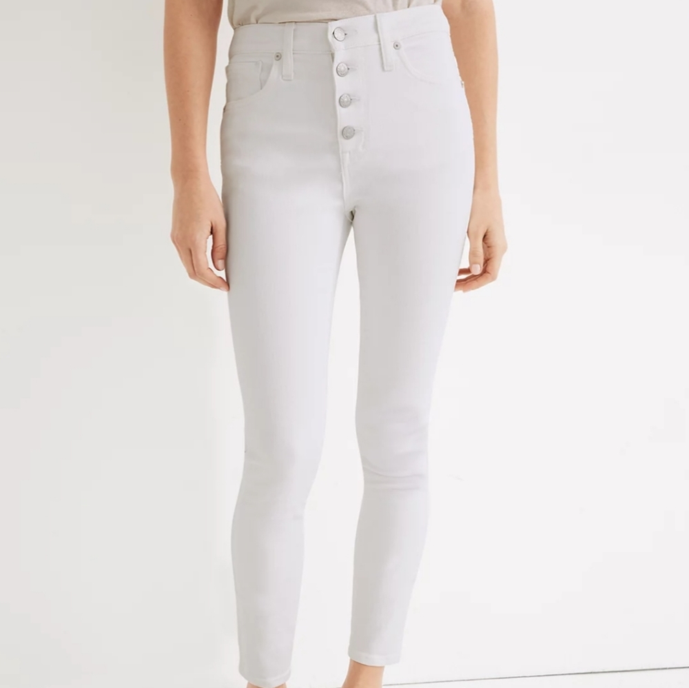 Madewell 10 inch High Rise Skinny Crop Button Front Size 28